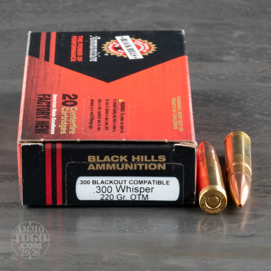 20rds – 300 AAC Blackout Black Hills 220gr. OTM Subsonic Ammo