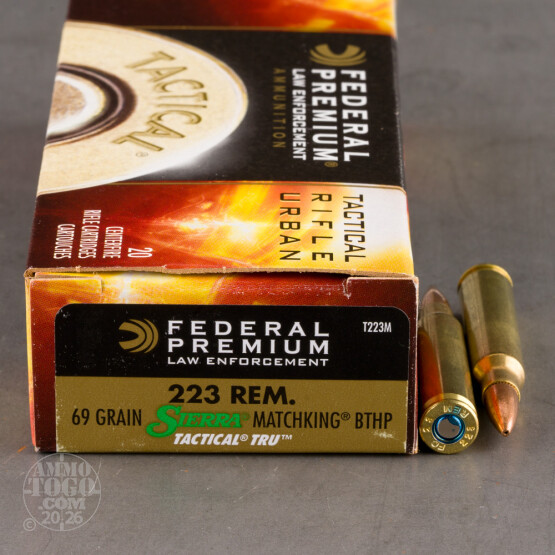 20rds – 223 Rem Federal Tactical TRU 69gr. HPBT MatchKing Ammo