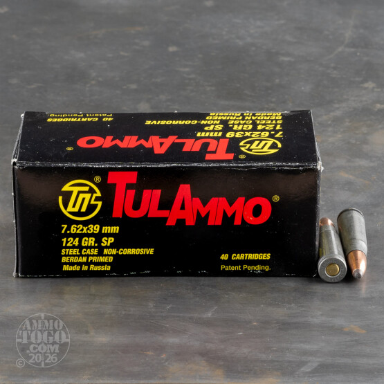 1000rds – 7.62x39 Tula 124gr. SP Ammo