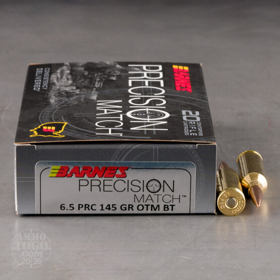 20rds – 6.5 PRC Barnes Precision Match 145gr. OTM BT Ammo