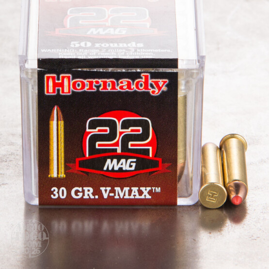 50rds – 22 WMR Hornady Varmint Express 30gr. V-MAX Ammo