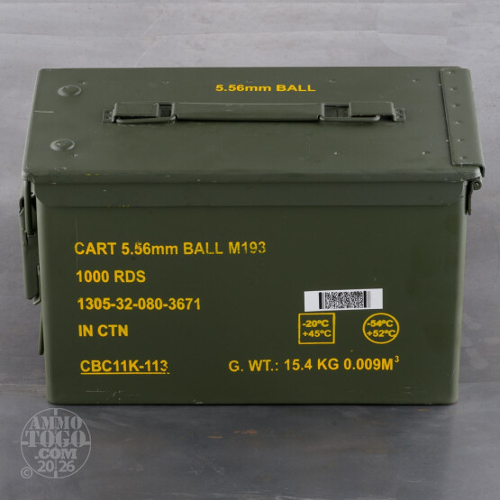 **Manufactured between 2000-2005** 1000rds - 5.56x45mm Magtech/CBC 556MIL 55gr. FMJ Ammo in Can