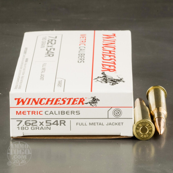 20rds - 7.62x54R Winchester USA 180gr. FMJ Ammo