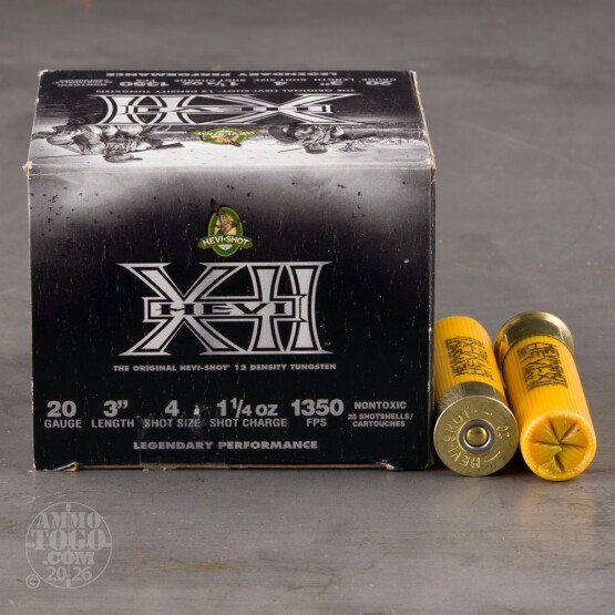 25rds – 20 Gauge Hevi-XII 3" 1-1/4oz. #4 Tungsten Shot Ammo