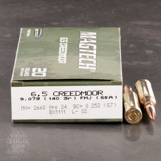 500rds – 6.5 Creedmoor Magtech 140gr. FMJBT Ammo