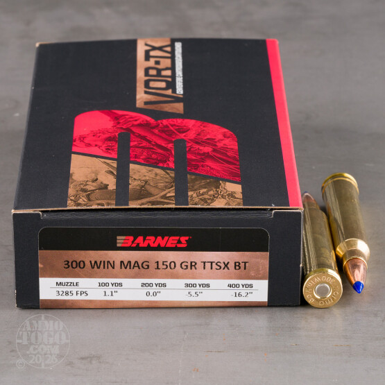 20rds - 300 Win. Mag Barnes VOR-TX Polymer Tip 150gr. TTSX BT Ammo