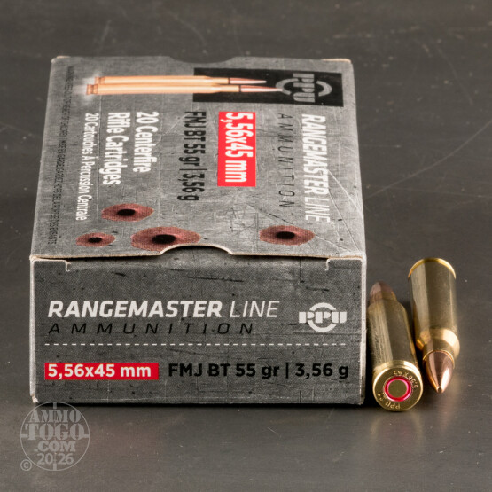 20rds – 5.56x45 Prvi Partizan Rangemaster 55gr. FMJBT Ammo
