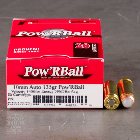 20rds - 10mm Corbon Pow'RBall 135gr. Ammo