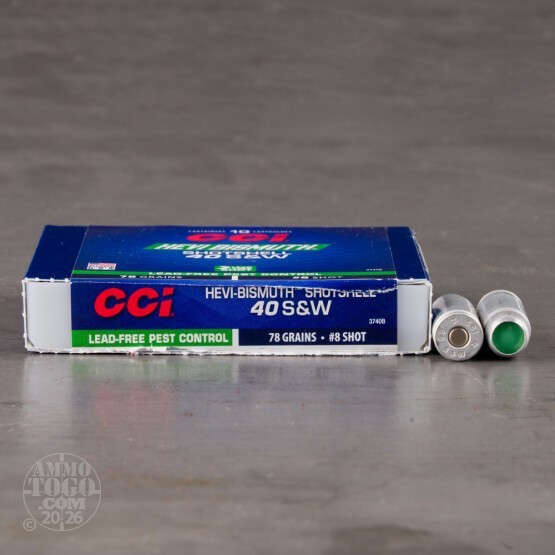 10rds – 40 S&W CCI Pest Control 78gr. #8 Bismuth Shot Ammo