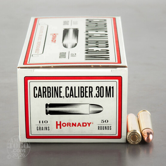 50rds – 30 Carbine Hornady 110gr. FMJ Ammo