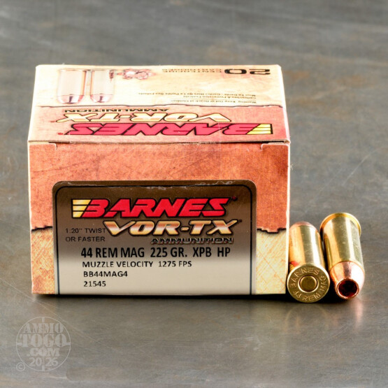 20rds - 44 Mag Barnes 225gr. XPB Hollow Point Ammo