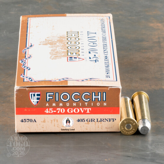 20rds – 45-70 Govt. Fiocchi 405gr. LRNFP Ammo