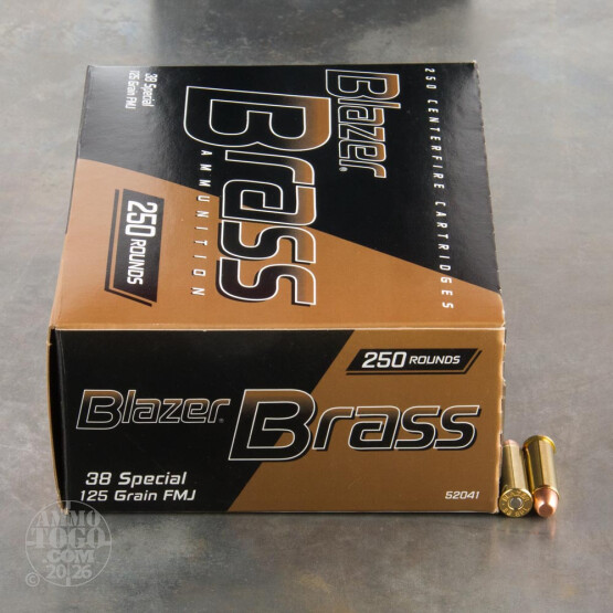 250rds - 38 Special Blazer Brass 125gr. FMJ FN Ammo
