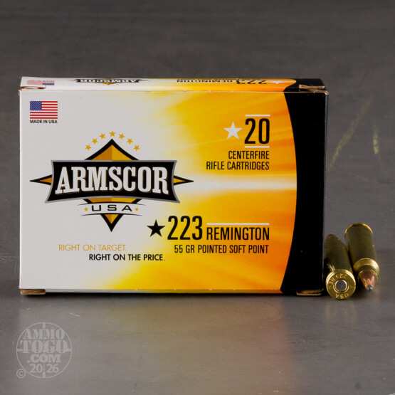 1000rds – 223 Rem Armscor USA 55gr. PSP Ammo