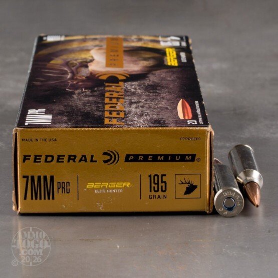20rds – 7mm PRC Federal 195gr. Elite Hunter Ammo