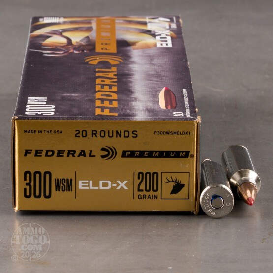 20rds – 300 WSM Federal 200gr. ELD-X Ammo
