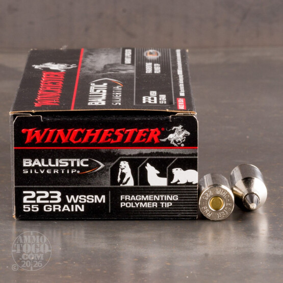 20rds – 223 WSSM Winchester Ballistic Silvertip 55gr. Polymer Tip Ammo
