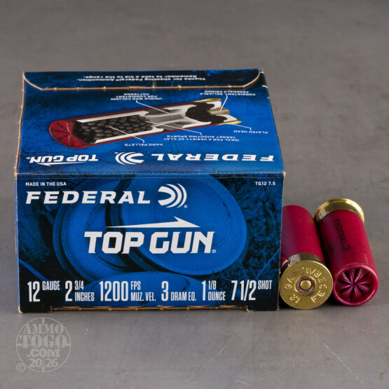 25rds – 12 Gauge Federal Top Gun 2-3/4" 1-1/8oz. #7.5 Shot Ammo