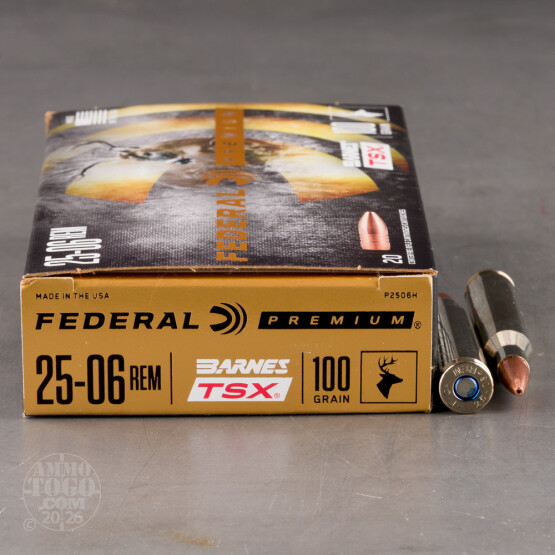 20rds – 25-06 Rem Federal 100gr. TSX Ammo