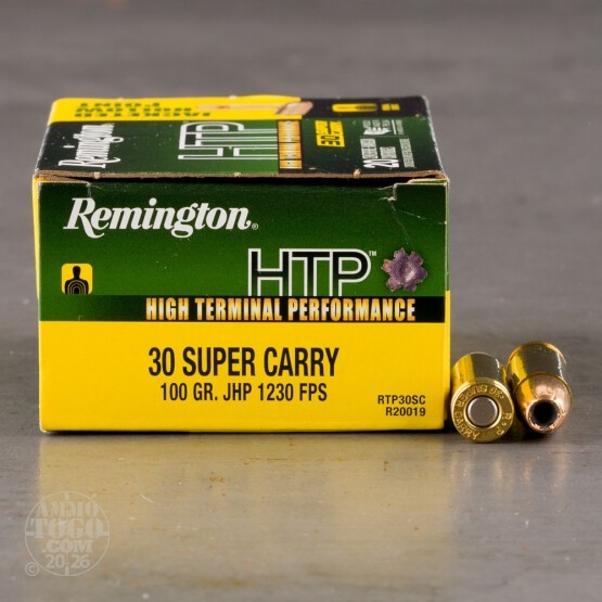 20rds – 30 Super Carry Remington HTP 100gr. JHP Ammo