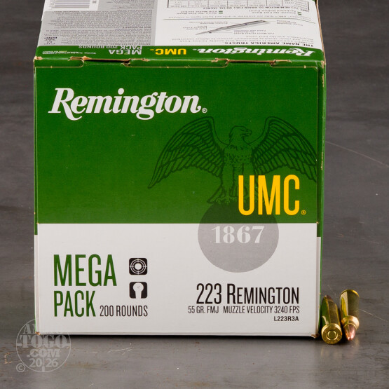 200rds - .223 Remington UMC Mega Pack 55gr. FMJ Ammo