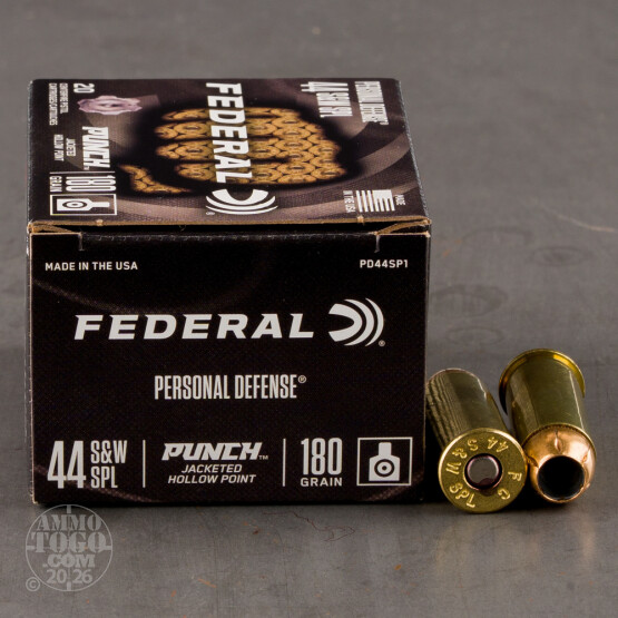 20rds – 44 Special Federal Punch 180gr. JHP Ammo