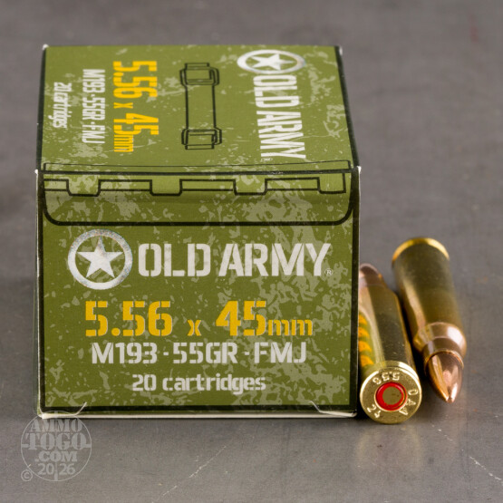 540rds – 5.56x45 Old Army 55gr. FMJ M193 Ammo