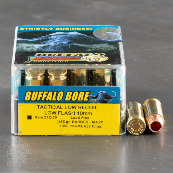 20rds - 10mm Buffalo Bore 155gr. Barnes TAC-XP HP Ammo