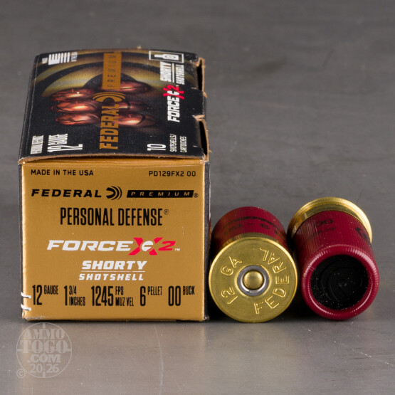 10rds – 12 Gauge Federal Force X2 1-3/4" 6 Pellet 00 Buckshot Ammo