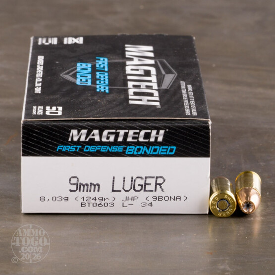 1000rds – 9mm Magtech First Defense 124gr. Bonded JHP Ammo