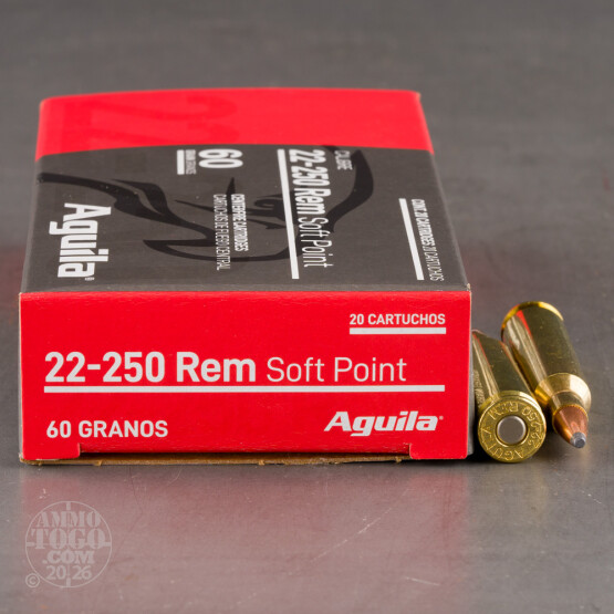 20rds – 22-250 Aguila 60gr. SP Ammo