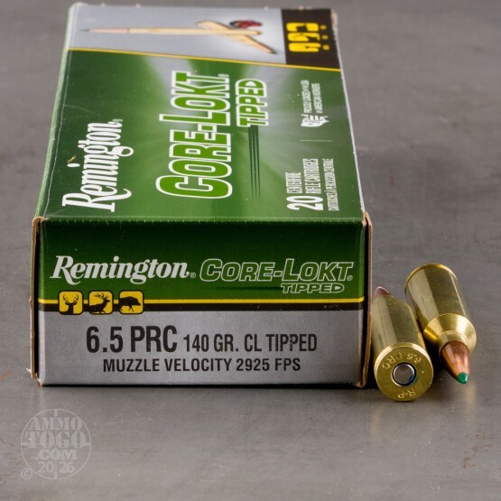 20rds – 6.5 PRC Remington Core-Lokt Tipped 140gr. Polymer Tip Ammo