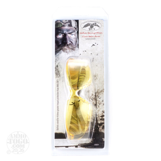 1 Pair - Duck Commander Ballistic Camo / Amber Shooting Glasses