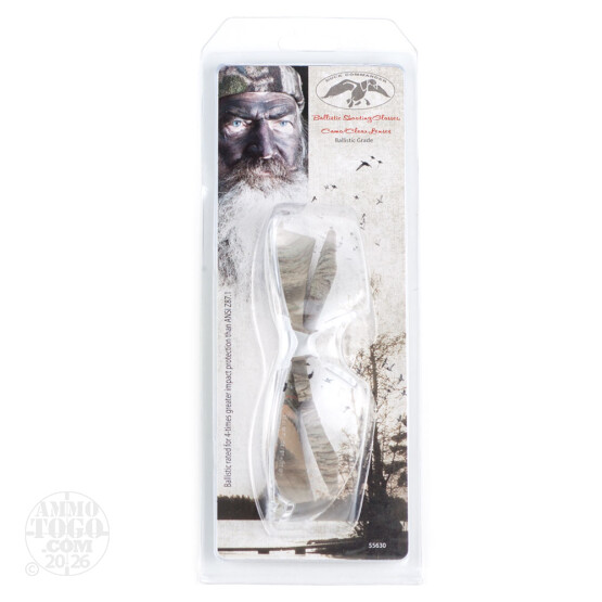 1 Pair - Duck Commander Ballistic Camo / Clear Shooting Glasses