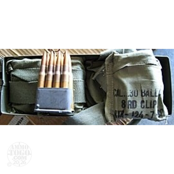 768rds - 30-06 Greek HXP 150gr. M2 Ball Ammo on Garand Clips