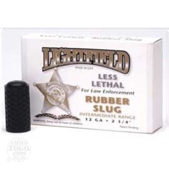 5rds - 12 Gauge Lightfield Mid-Range Rubber Slug Less Lethal Amm