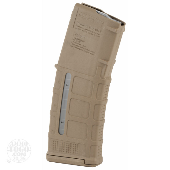 1 - Magpul PMAG 30 AR/M4 Gen M3 Window 30rd Medium Coyote Tan Polymer Magazine