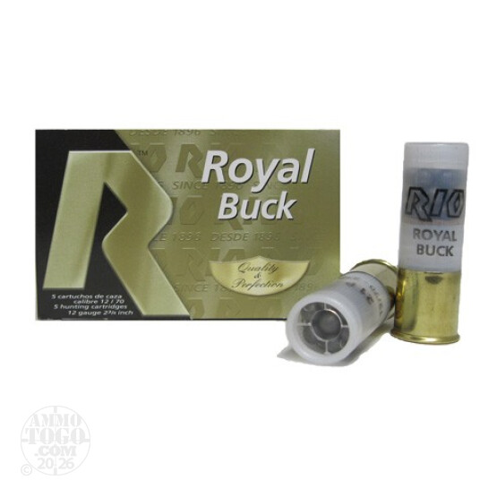 25rds - 12 Gauge Rio Royal 2 3/4" 21 Pellet #4 Buckshot Ammo