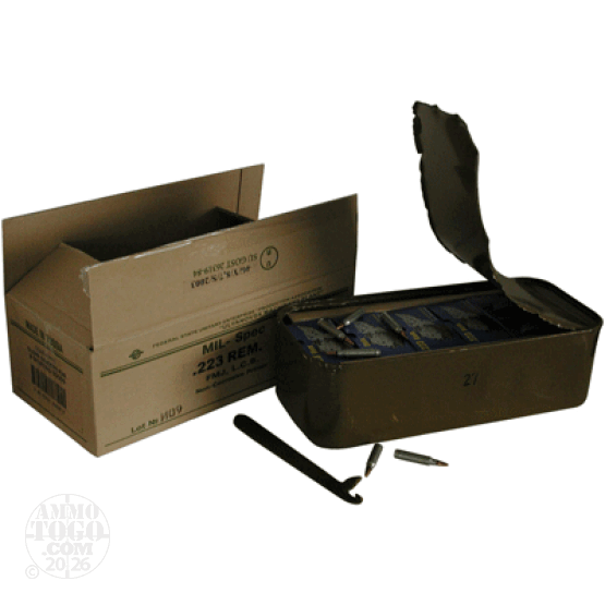700rds - .223 Silver Bear 55gr. FMJ Ammo In Sealed Spam Can