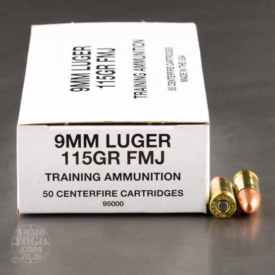 50rds – 9mm Blazer Brass 115gr. FMJ Ammo