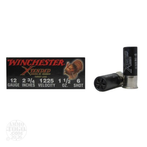 10rds - 12 Gauge Winchester Xtended Range 2 3/4"  1 1/2oz.  #6 Turkey Load