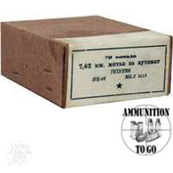 70rds - 7.62x25 Tokarev Yugoslavian Military 85gr. FMJ Ammo