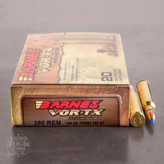 20rds – 280 Rem Barnes VOR-TX 140gr. TTSX BT Ammo