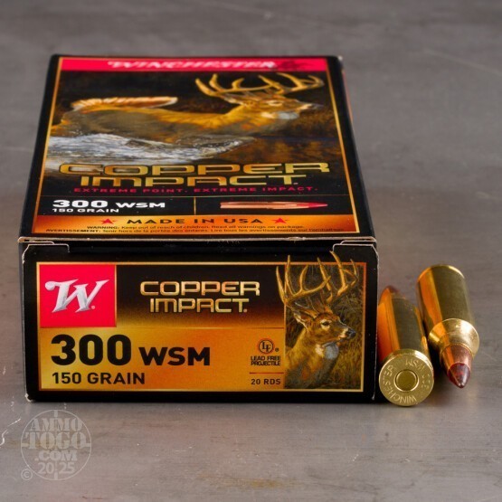 20rds – 300 WSM Winchester Copper Impact 150gr. Copper Extreme Point Ammo