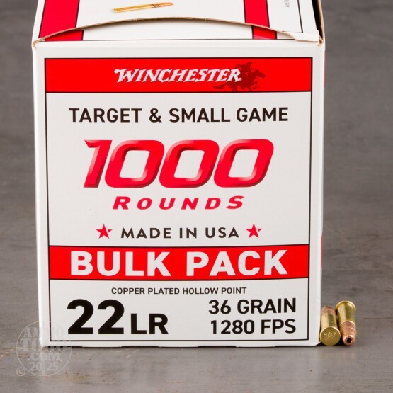 1000rds – 22 LR Winchester USA 36gr. CPHP Ammo