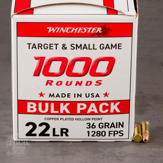 1000rds – 22 LR Winchester USA 36gr. CPHP Ammo