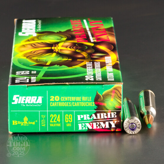 20rds – 224 Valkyrie Sierra Prairie Enemy 69gr. 20 Ammo