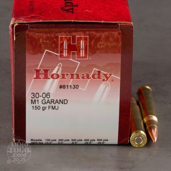 50rds – 30-06 Hornady M1 Garand 150gr. FMJ Ammo