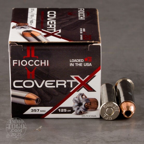 20rds – 357 Mag Fiocchi CovertX 125gr. JHP Ammo