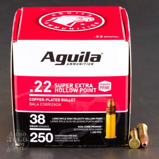 250rds – 22 LR Aguila 38gr. CPHP Ammo